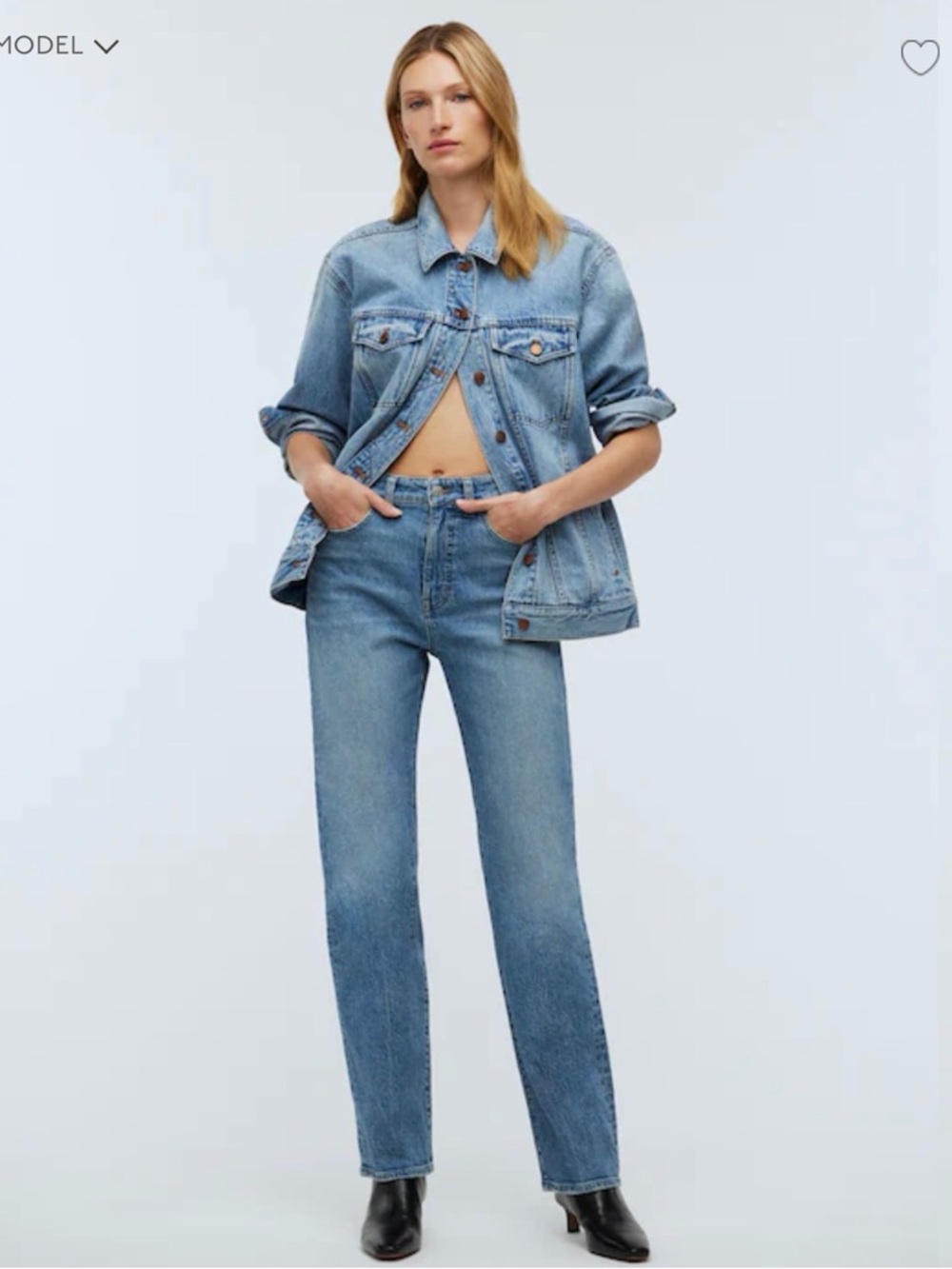 Classic Madewell 90’s Straight High-Rise Straight Leg Jeans in Light Blue